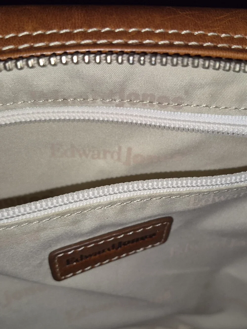 🔥Barrington Edward Jones Snakeskin Tan Leather Cosmetic Toiletry Zip Bag Travel